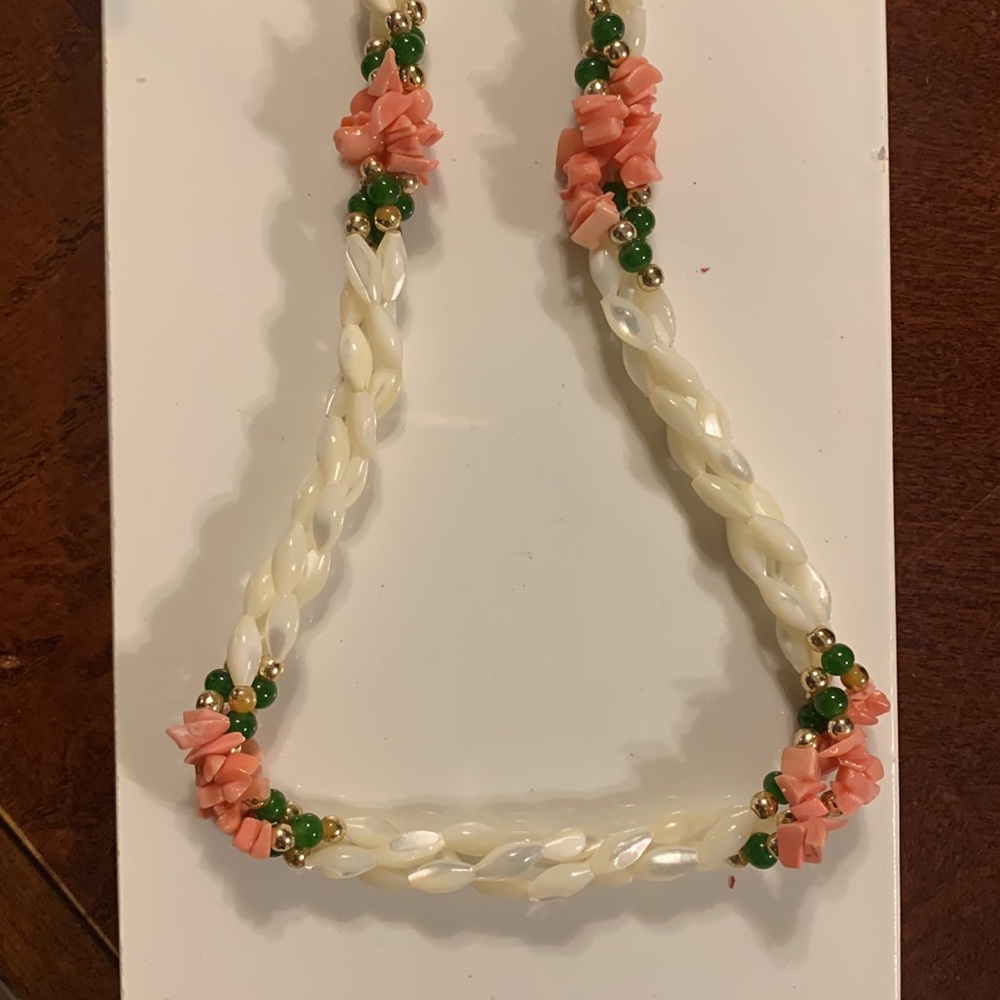 Coral, Jade And Faux Pearls - Picture 3 of 3